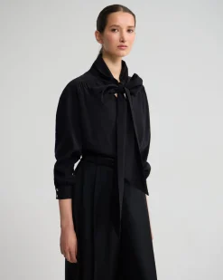 Jenna Rayon Blend Scarf Neck Top