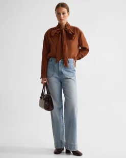 Jenna Rayon Blend Scarf Neck Top