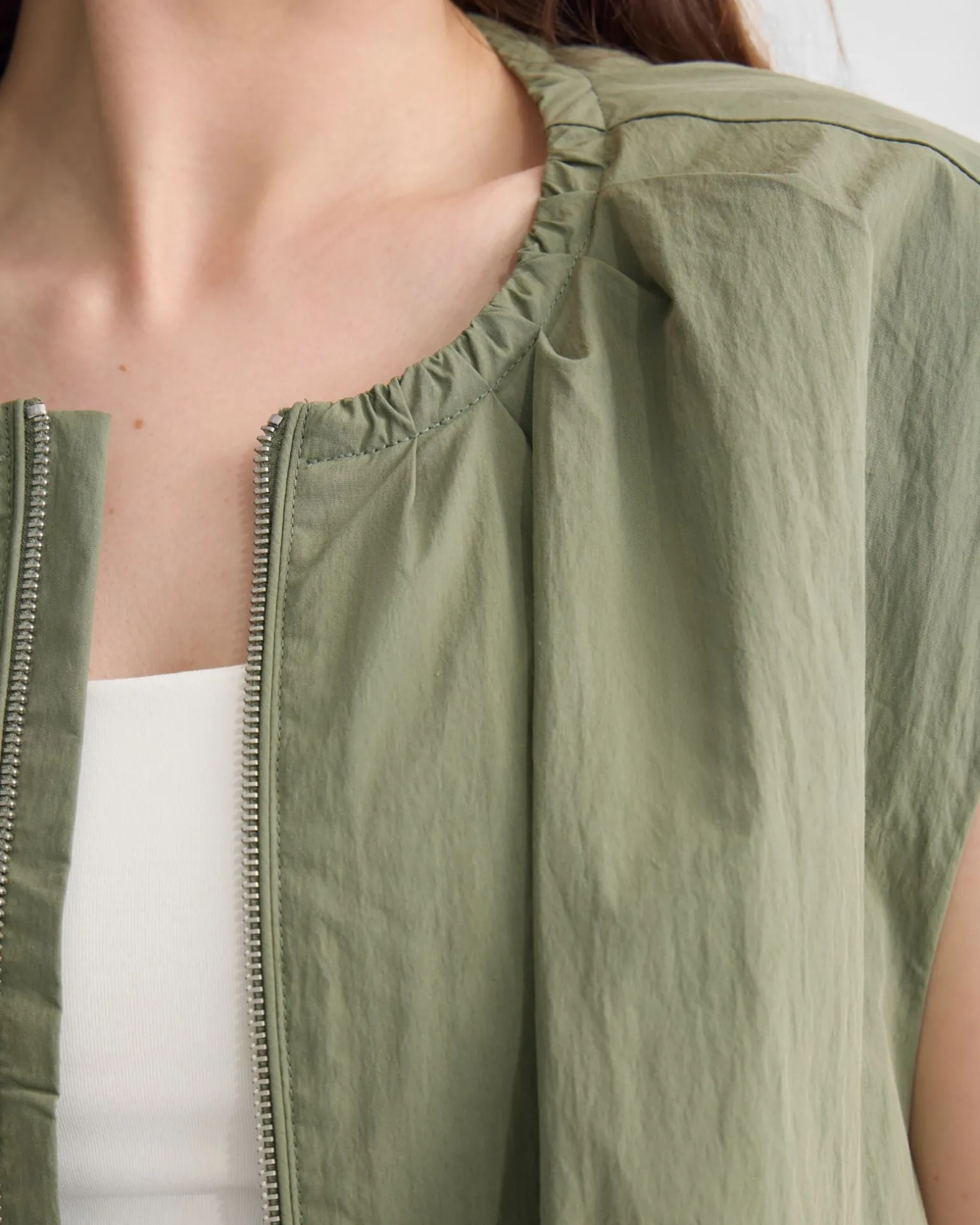 Katie Sleevless Bomber Jacket