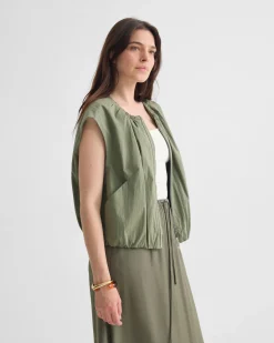 Katie Sleevless Bomber Jacket