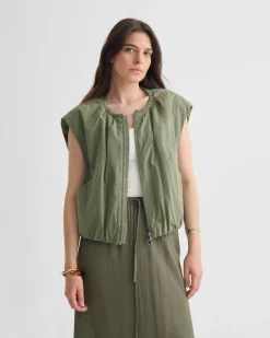 Katie Sleevless Bomber Jacket