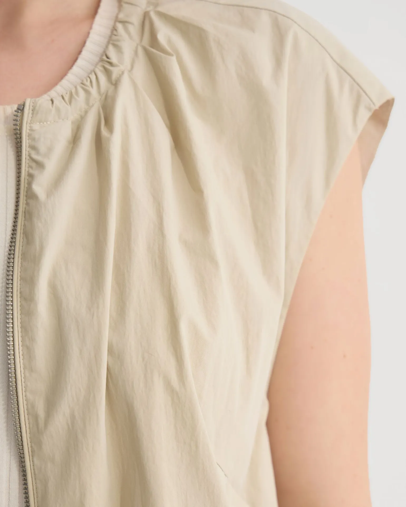 Katie Sleevless Bomber Jacket