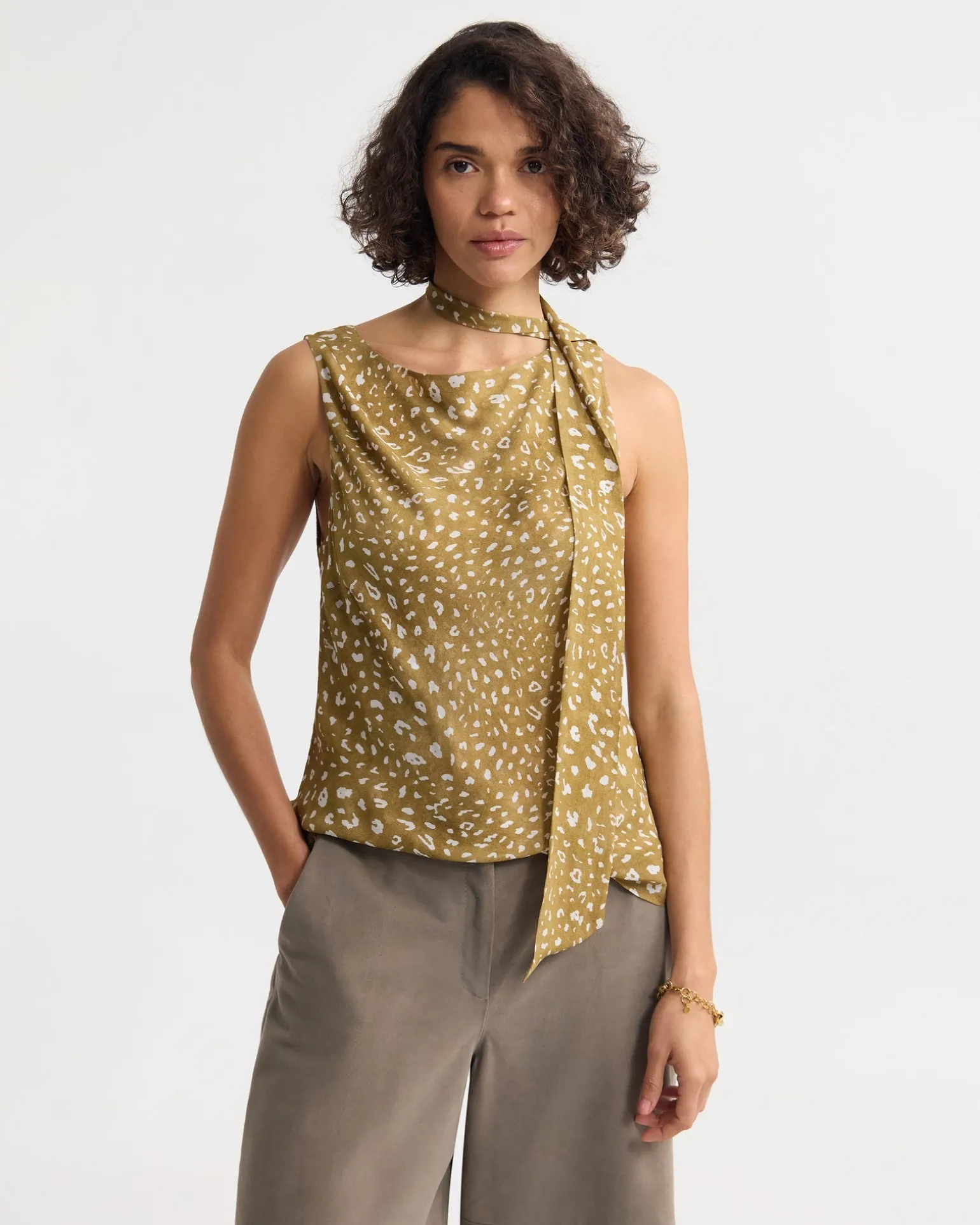Katrine Bambi Print Scarf Top