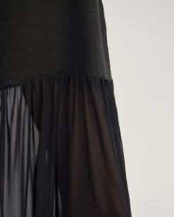 Kristel Linen And Mesh Dress