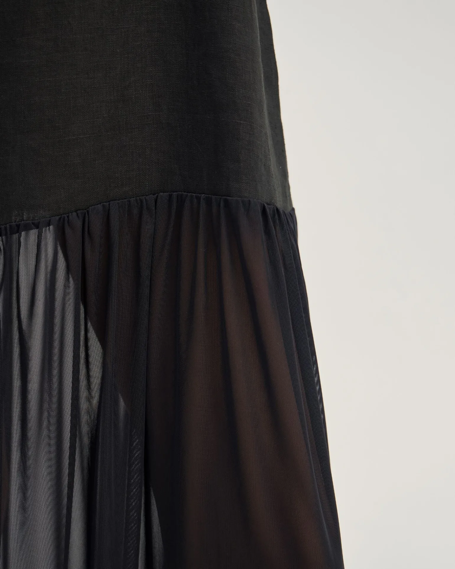 Kristel Linen And Mesh Dress