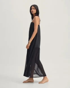 Kristel Linen And Mesh Dress