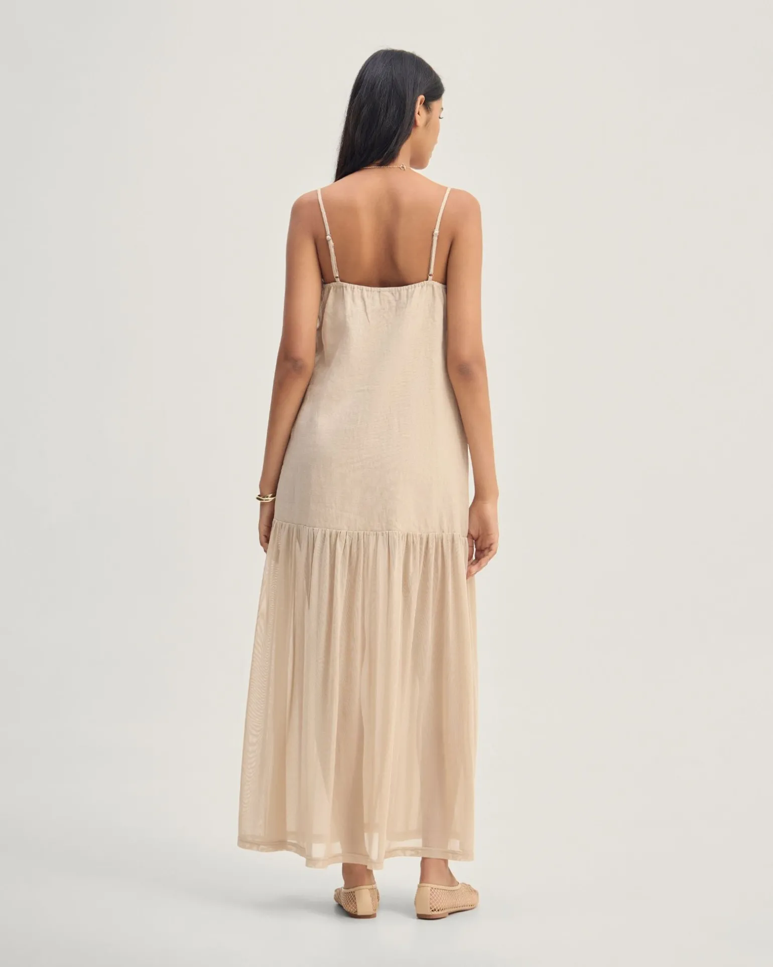 Kristel Linen And Mesh Dress