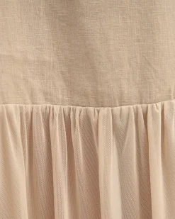 Kristel Linen And Mesh Dress