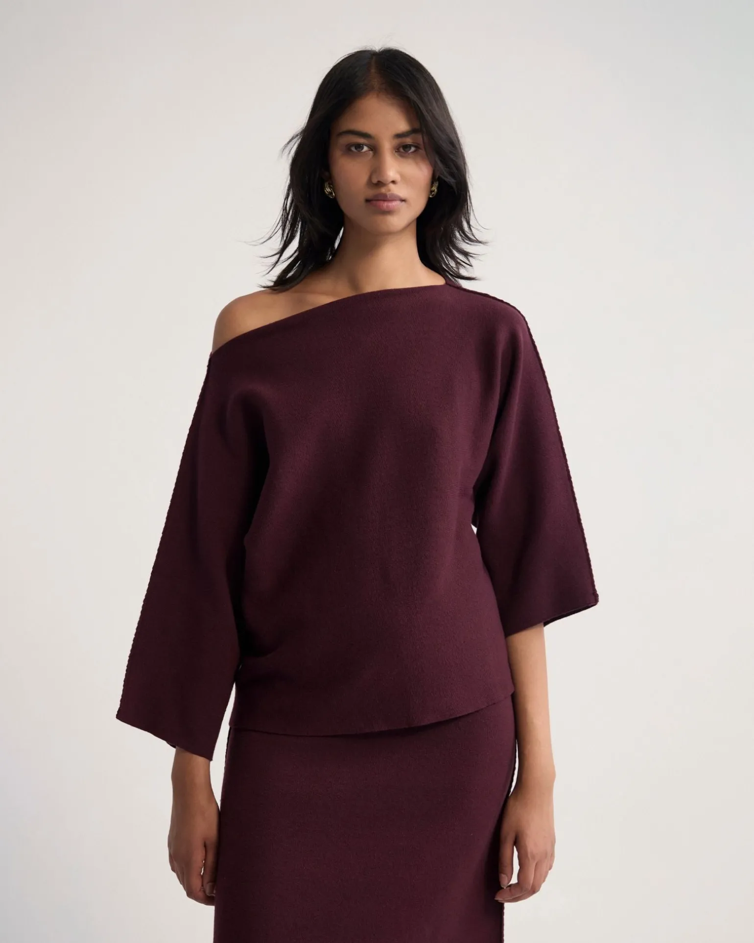 Laura Knitted Folded Collar Top