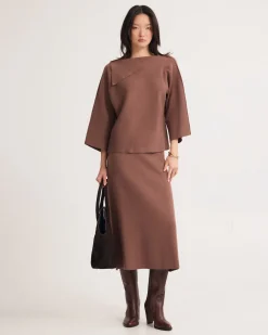 Laura Knitted Folded Collar Top