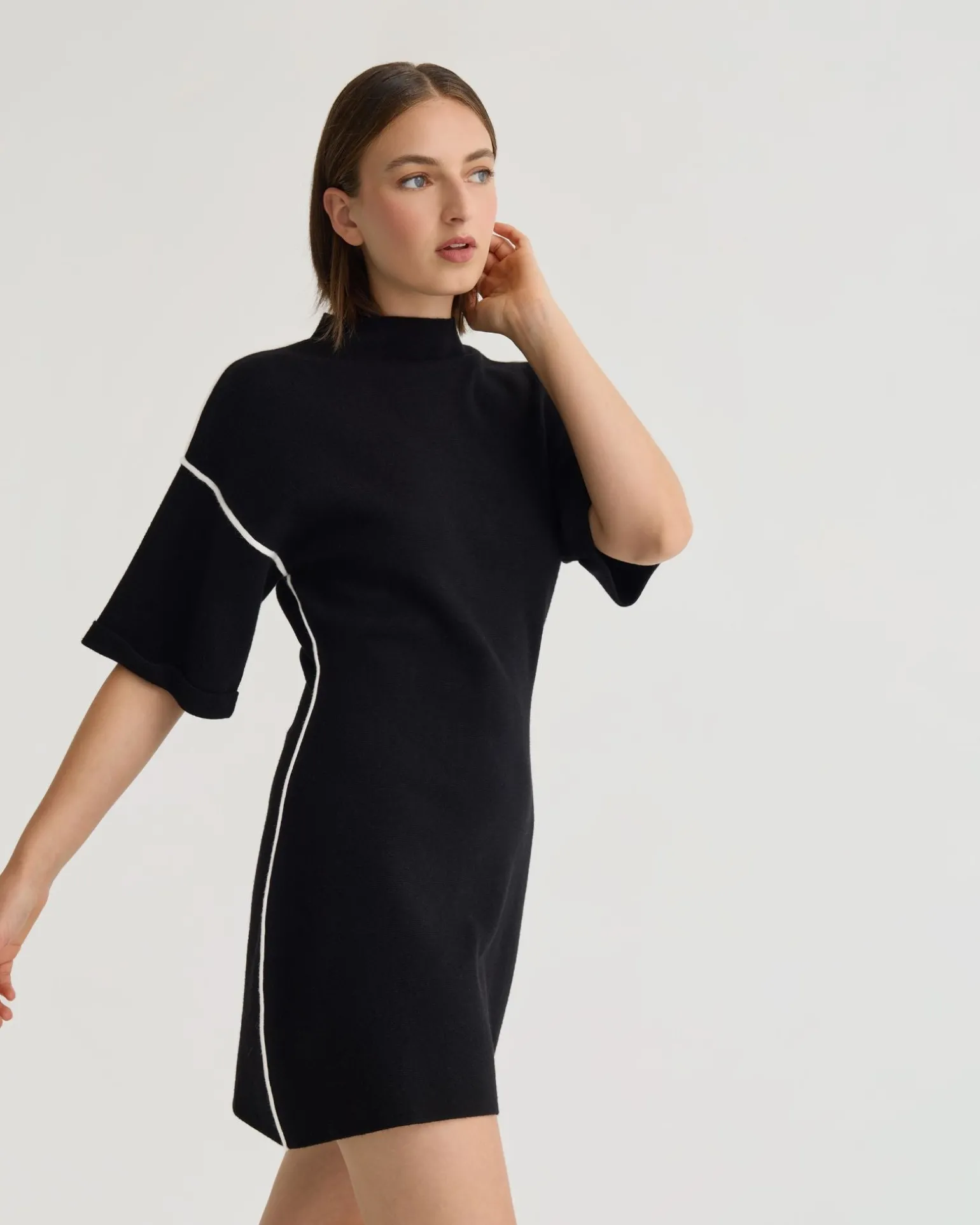 Lisa Knitted Contrast Trim Dress