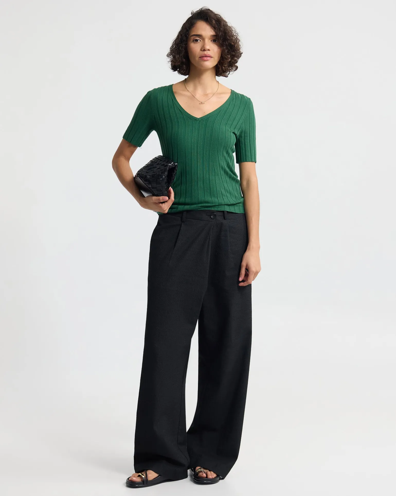 Lucy Rib V-Neck Knit