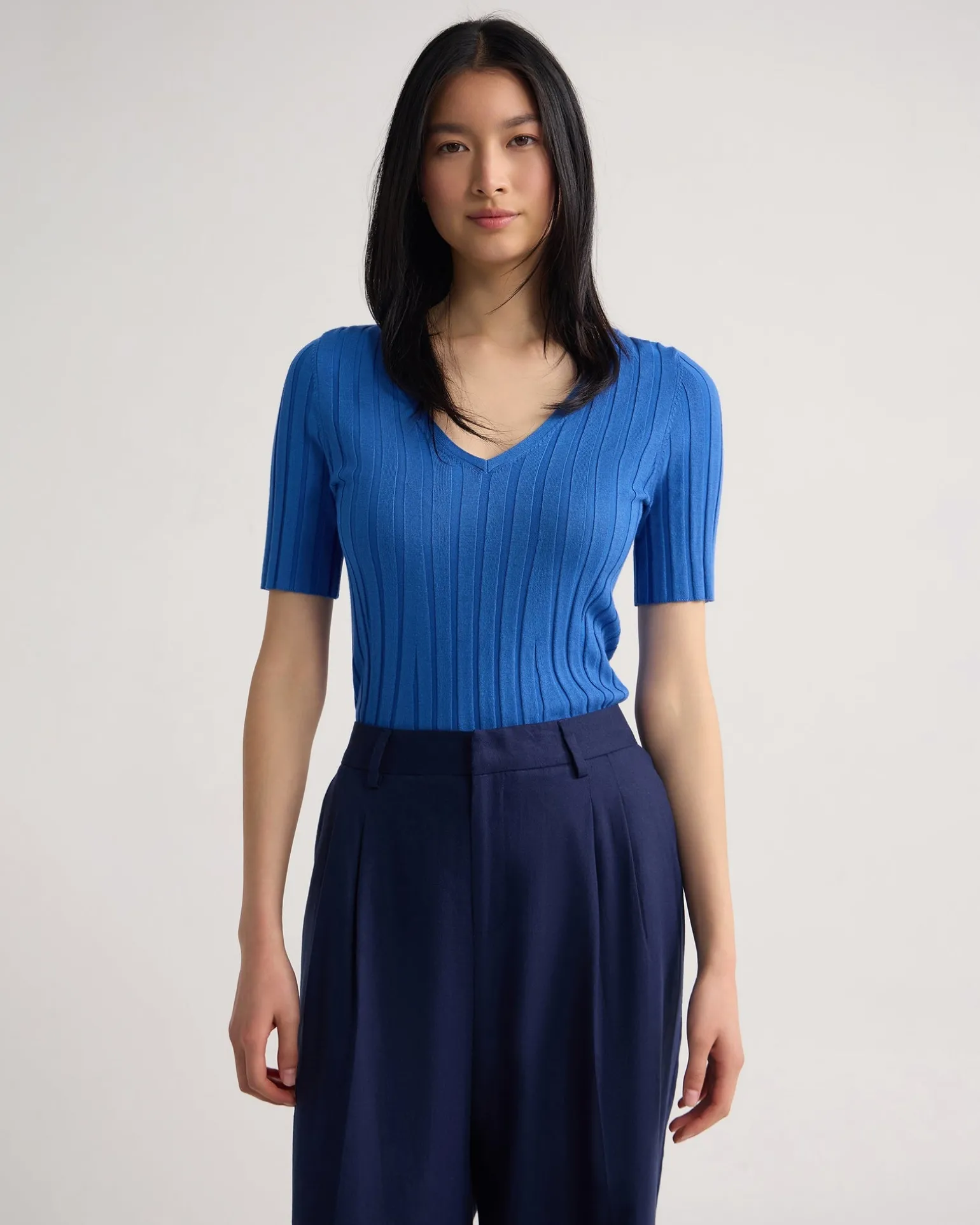 Lucy Rib V-Neck Knit