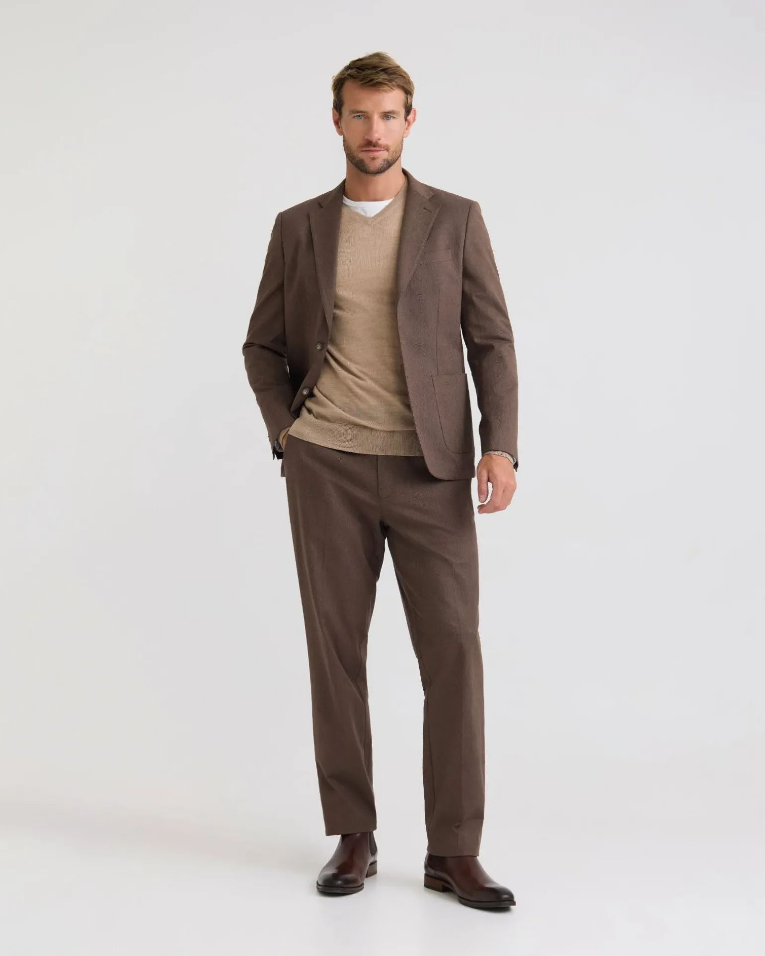 Marlo Herringbone Cotton Trousers