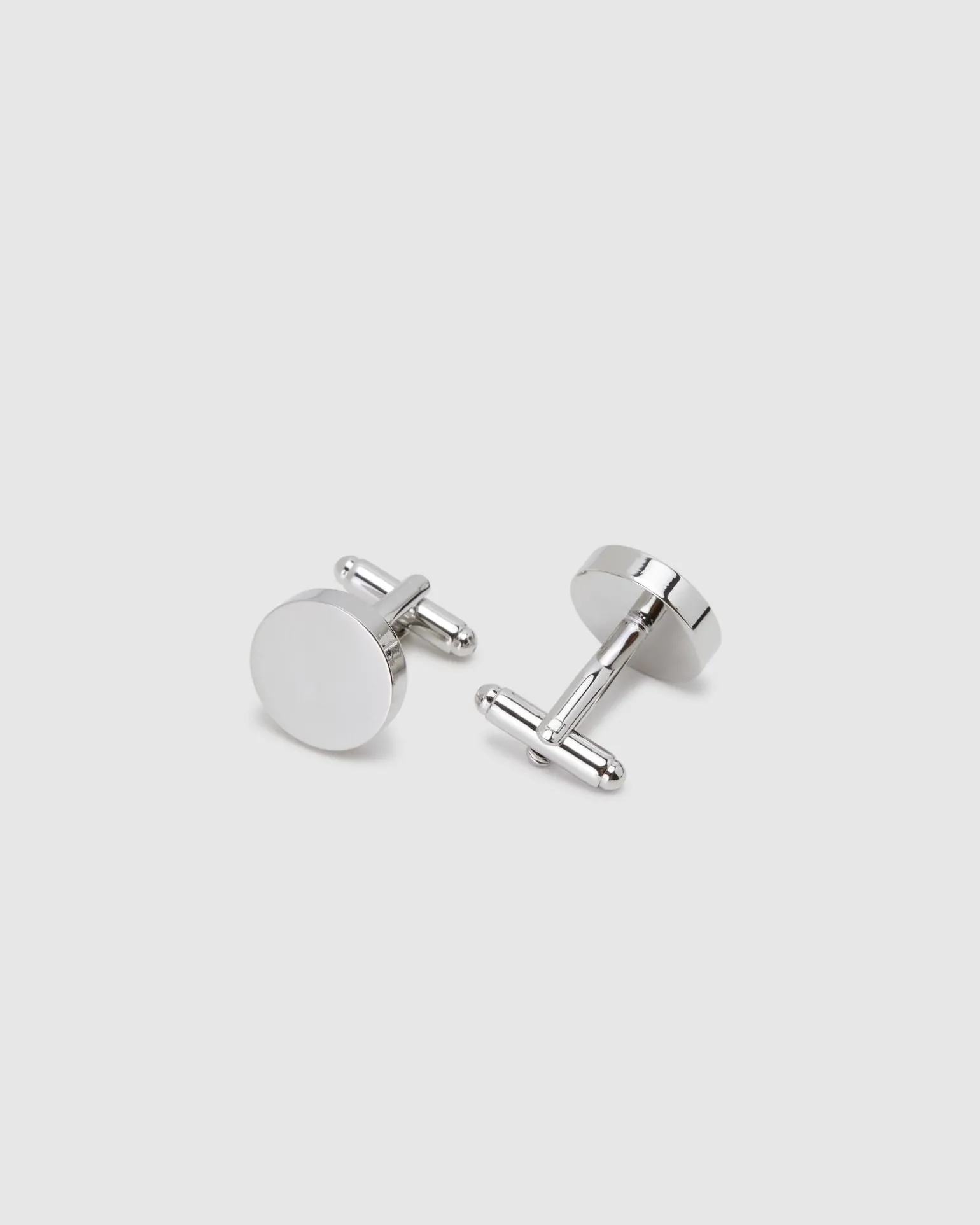 Mens Round Disc Cuff Link