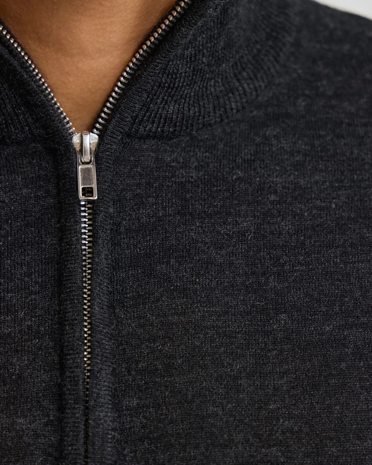 Merino Zip-Neck Wool Pullover