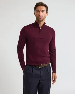 Merino Zip-Neck Wool Pullover