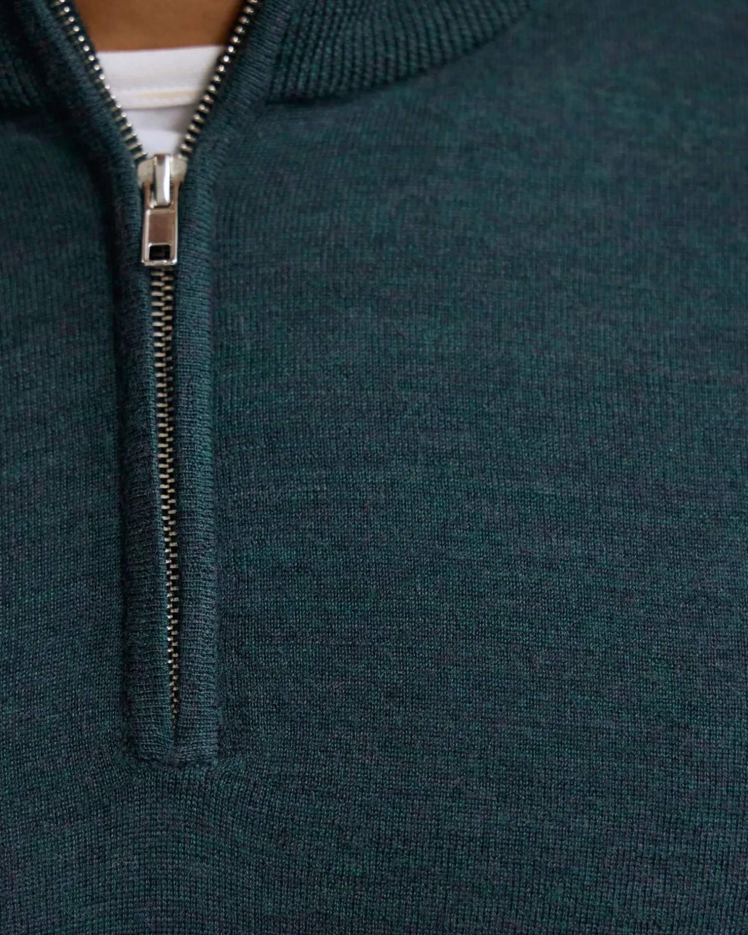 Merino Zip-Neck Wool Pullover