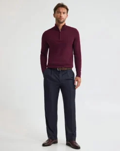 Merino Zip-Neck Wool Pullover