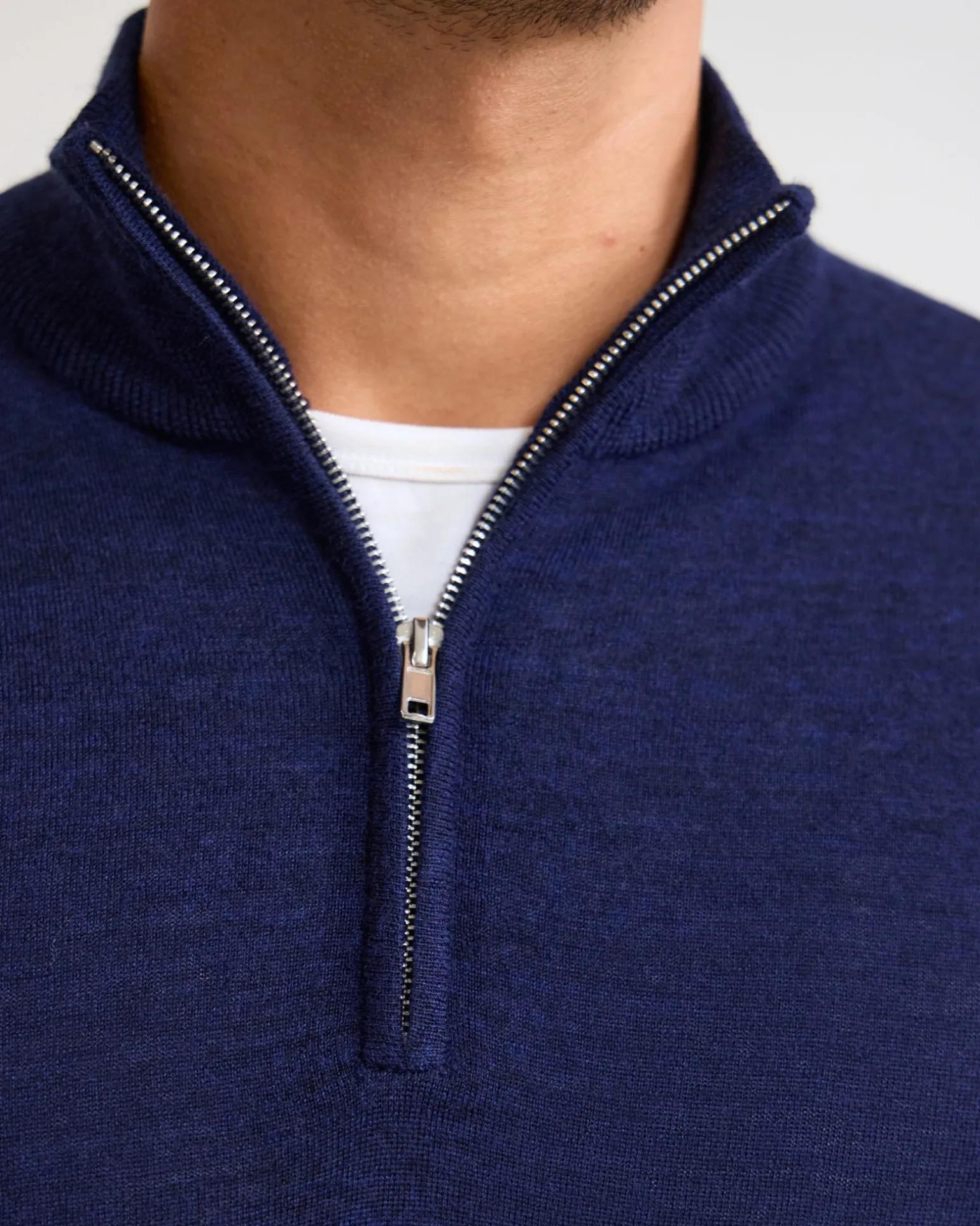 Merino Zip-Neck Wool Pullover
