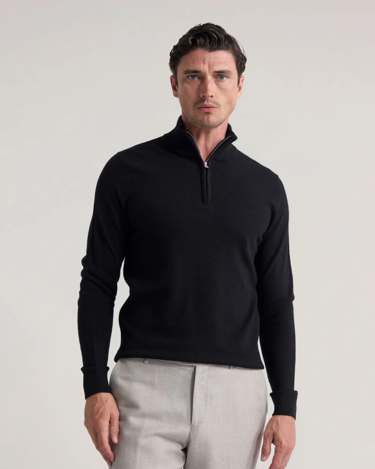 Merino Zip-Neck Wool Pullover