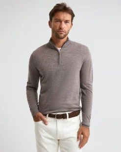 Merino Zip-Neck Wool Pullover