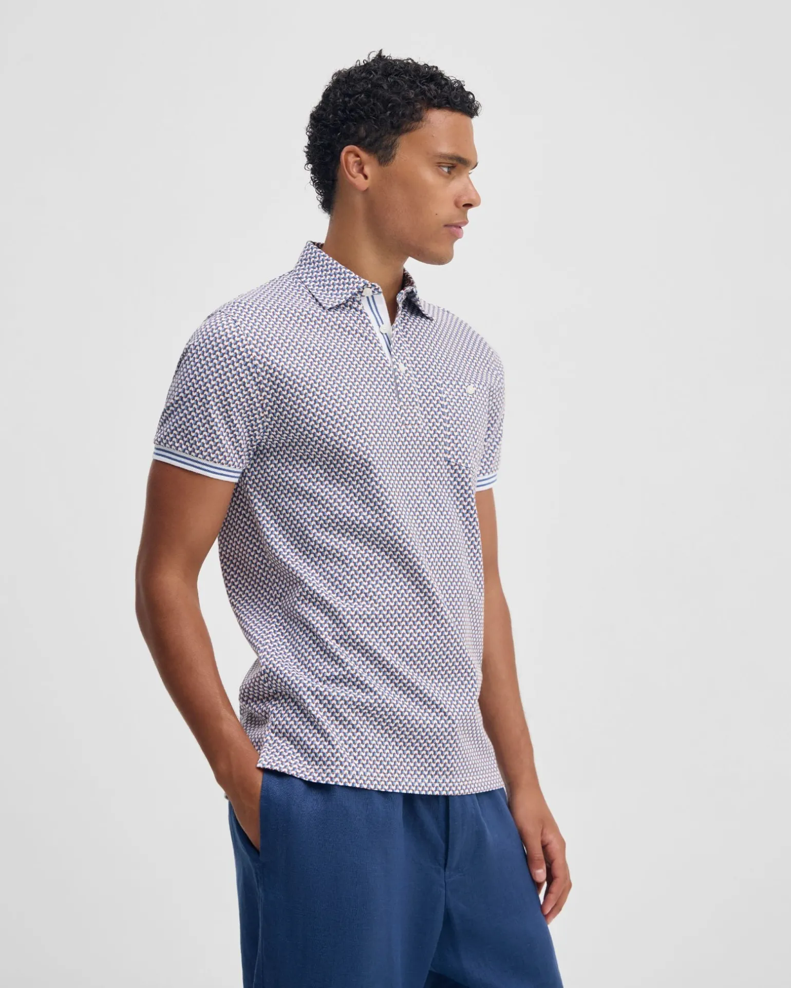 Milo Print Jersey Polo With Pocket