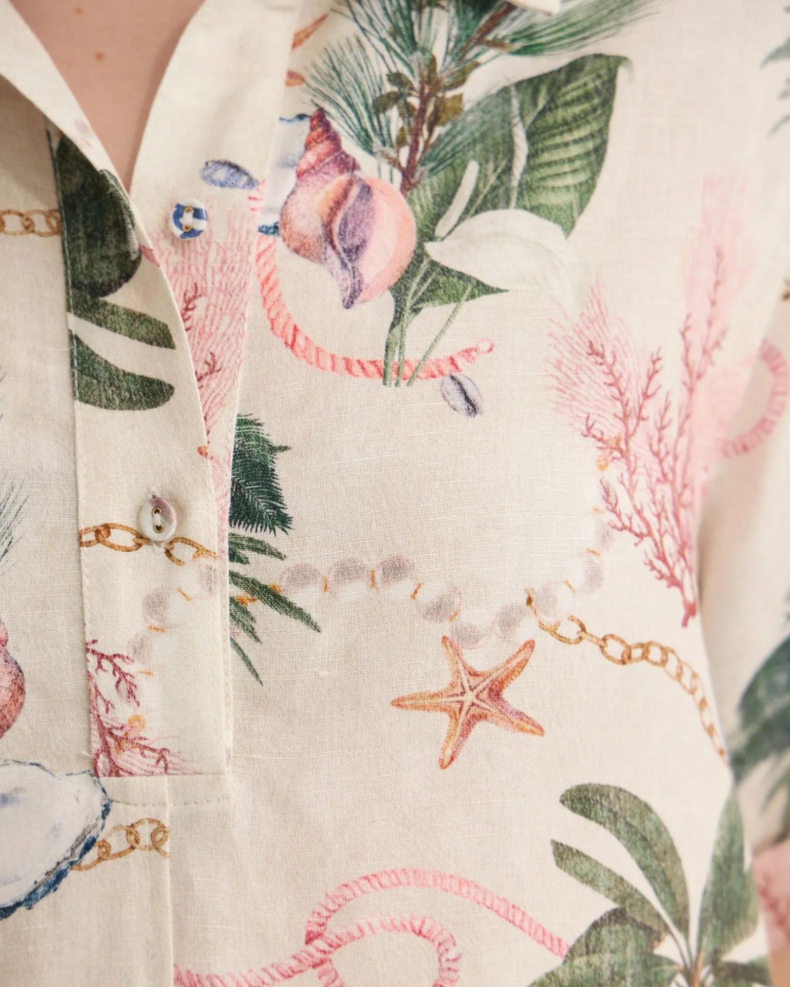 Milos Printed Linen Mini Dress