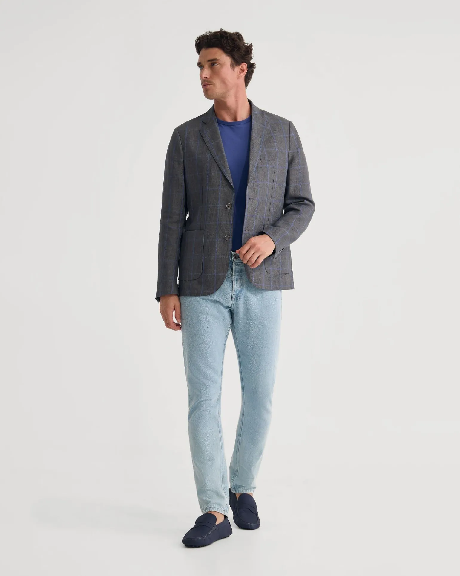 Milton Linen Check Blazer