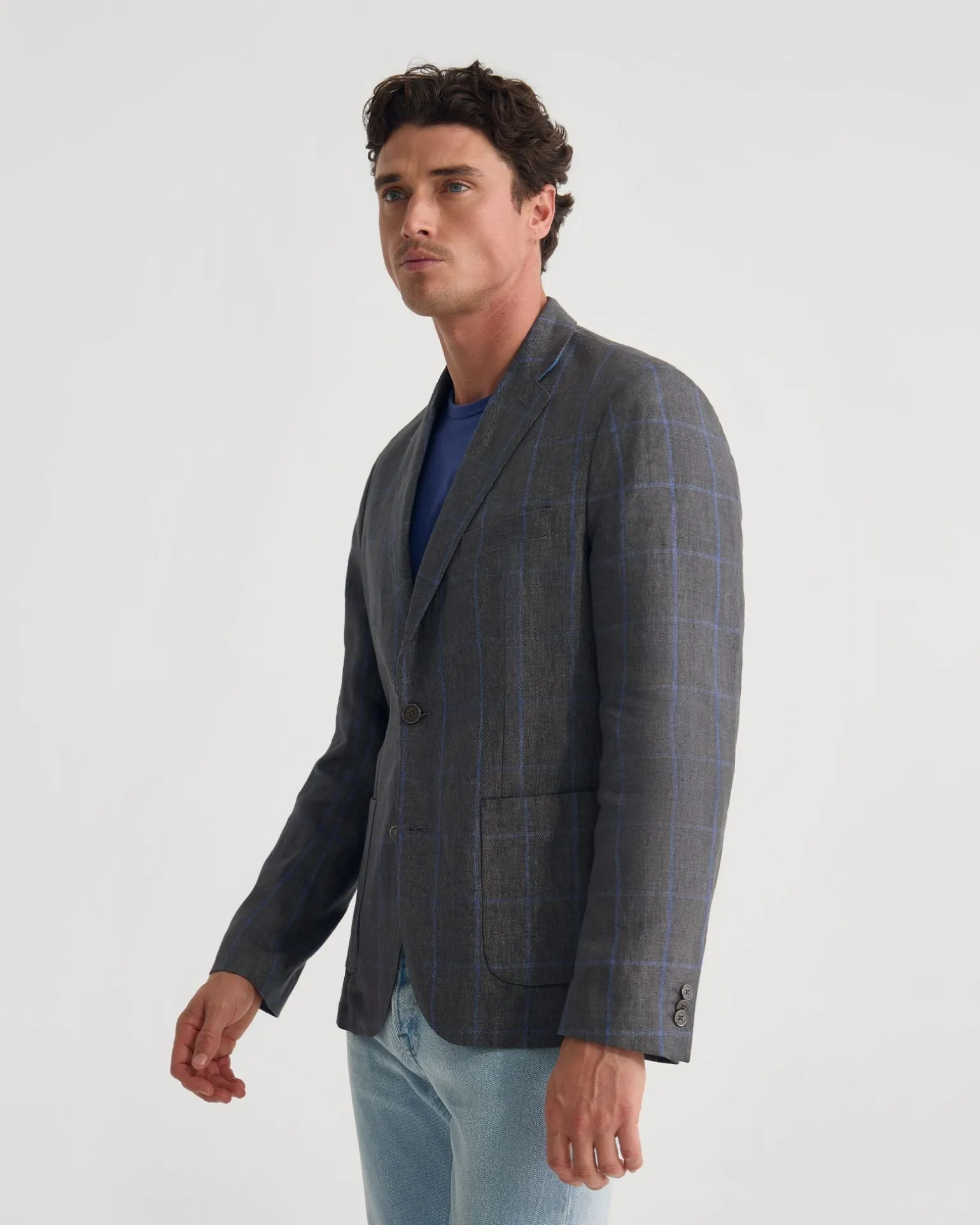 Milton Linen Check Blazer