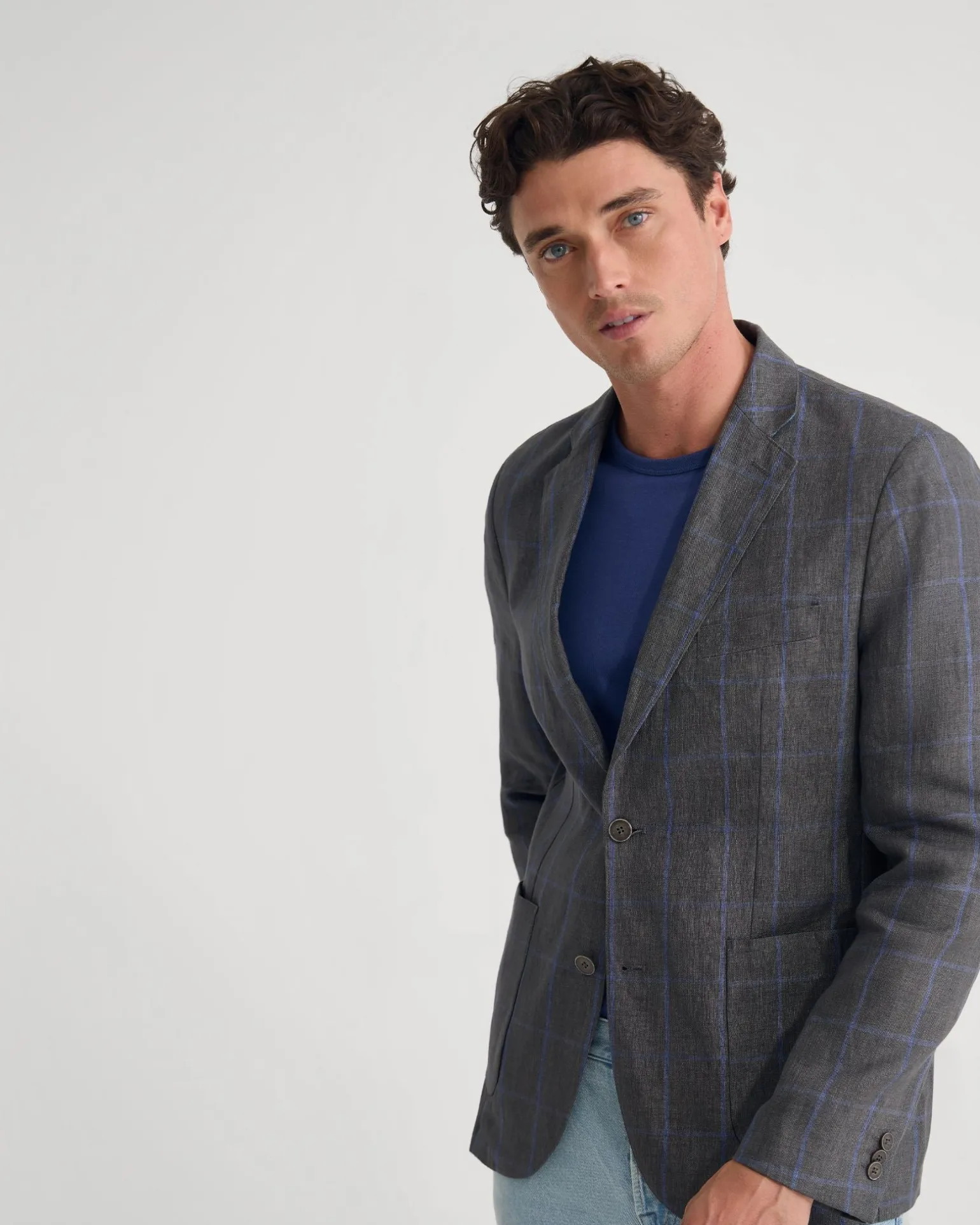 Milton Linen Check Blazer