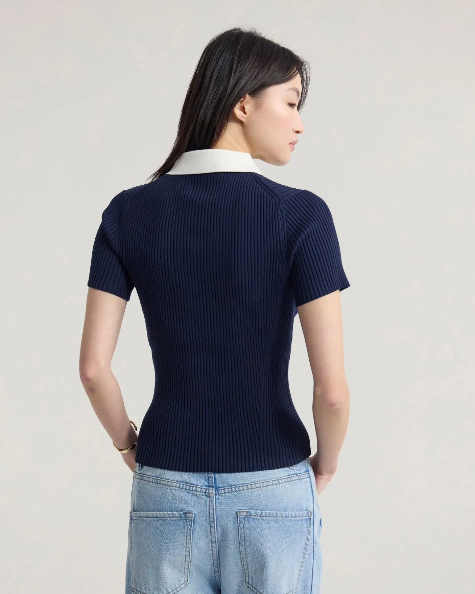 Monique Rib Polo Knit