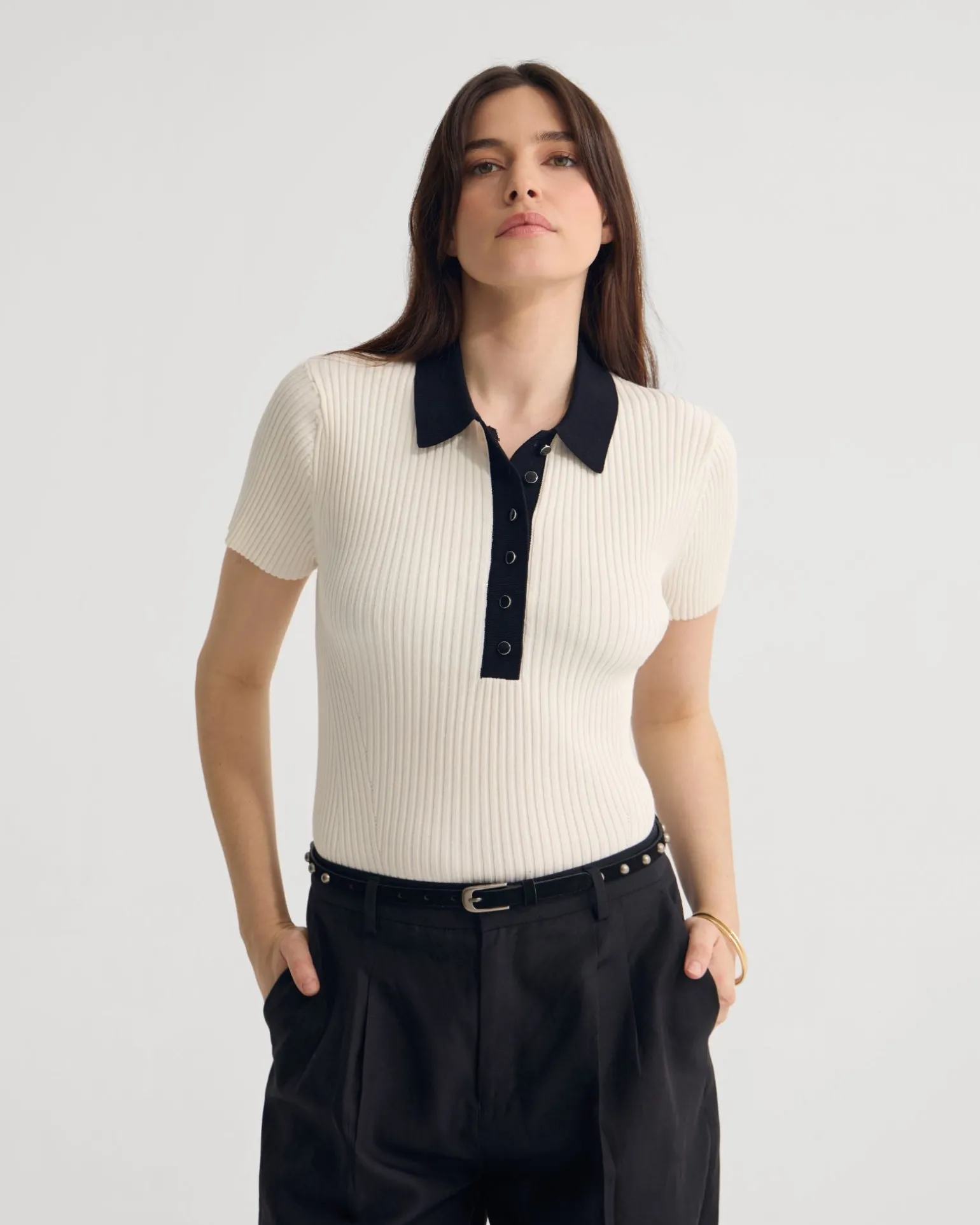 Monique Rib Polo Knit