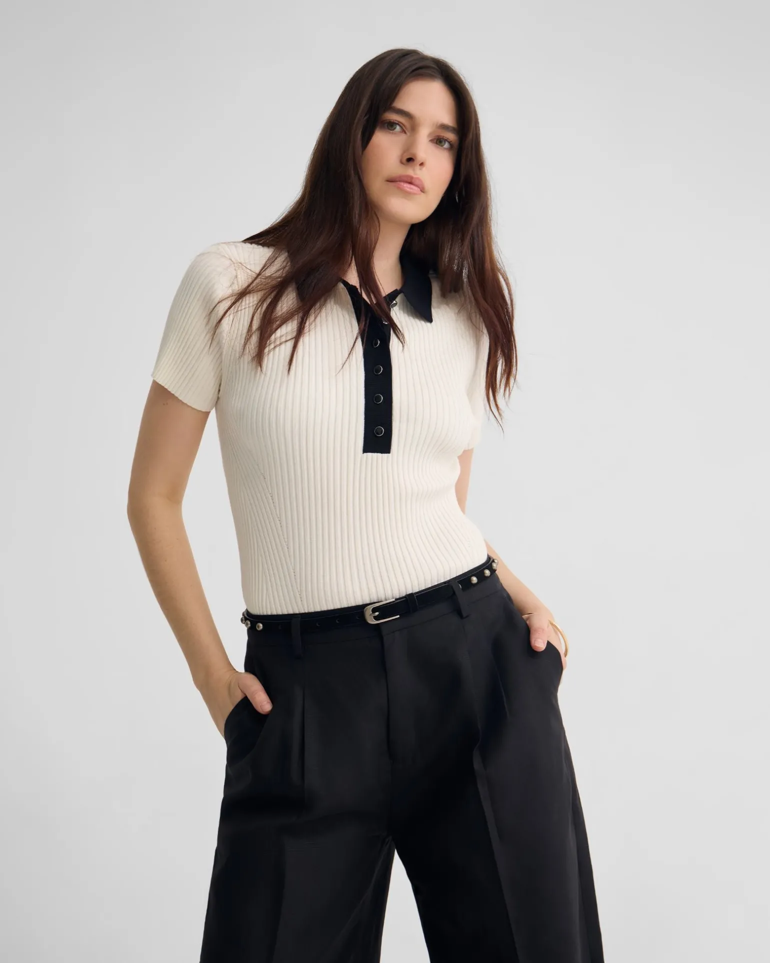 Monique Rib Polo Knit