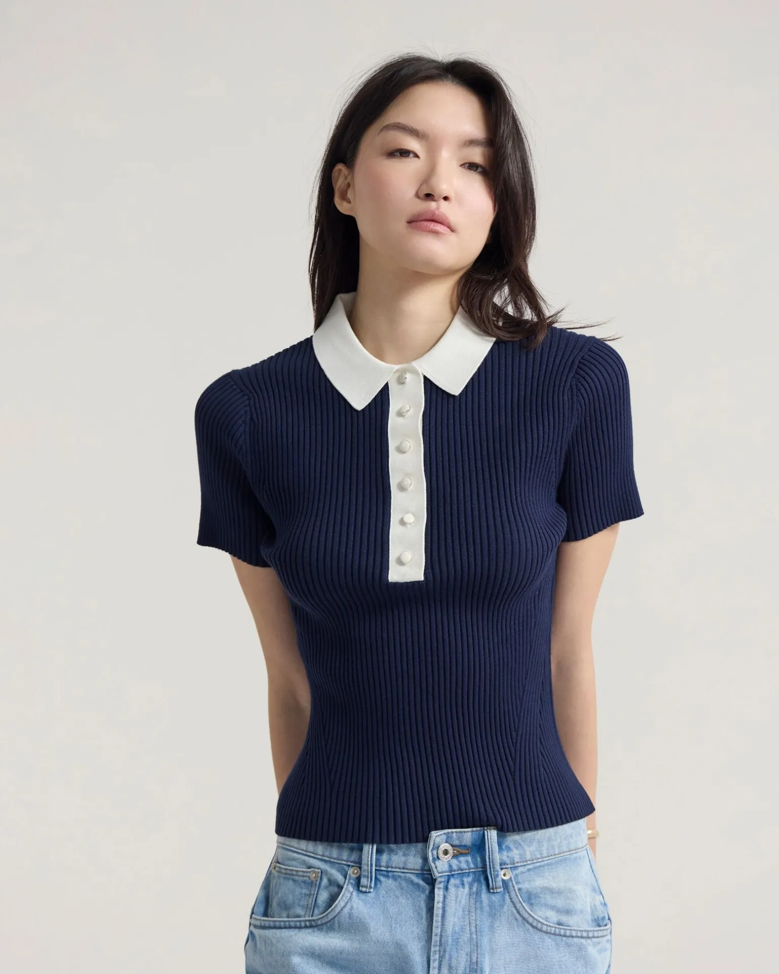 Monique Rib Polo Knit