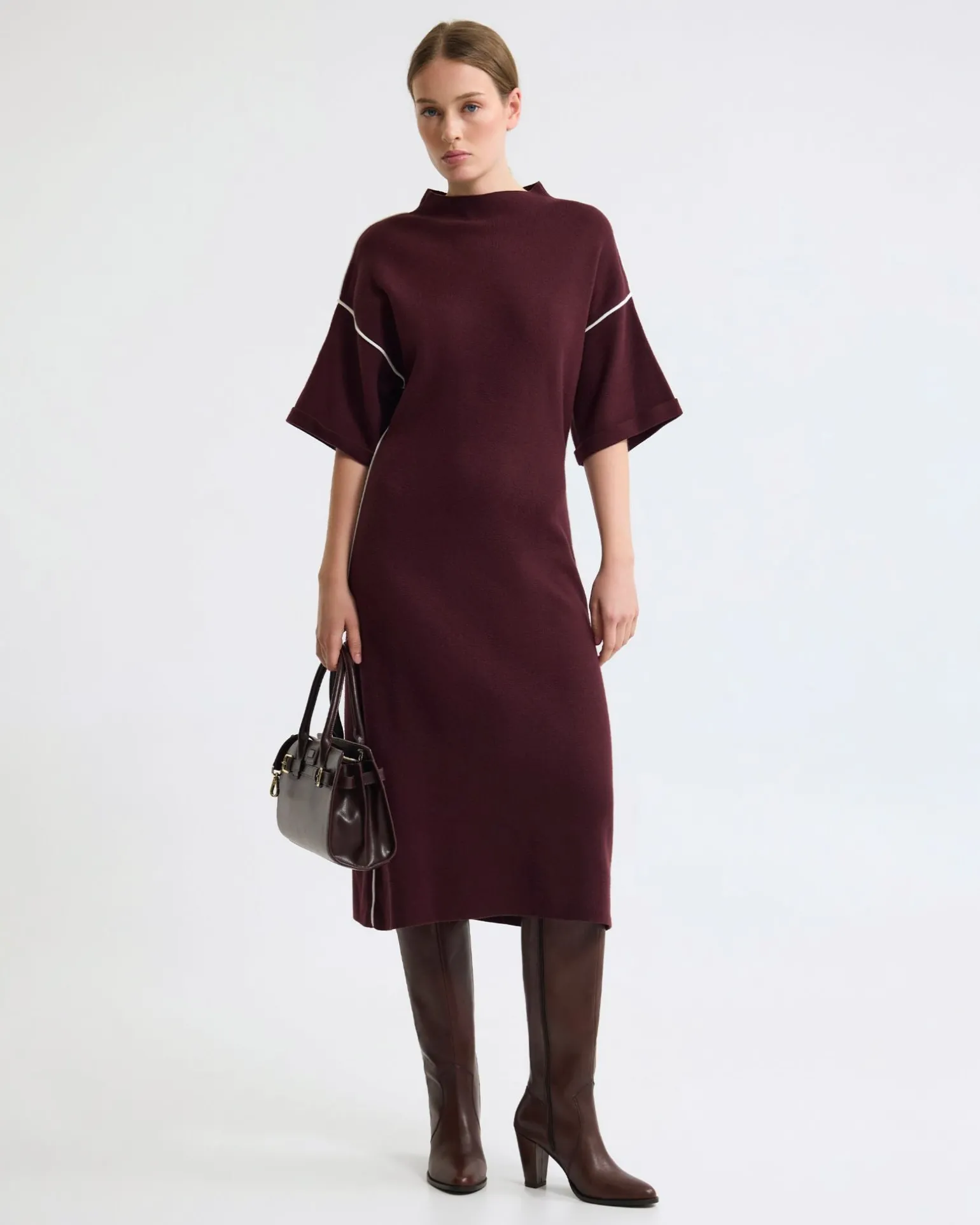 Natalya Knit Contrast Piping Dress