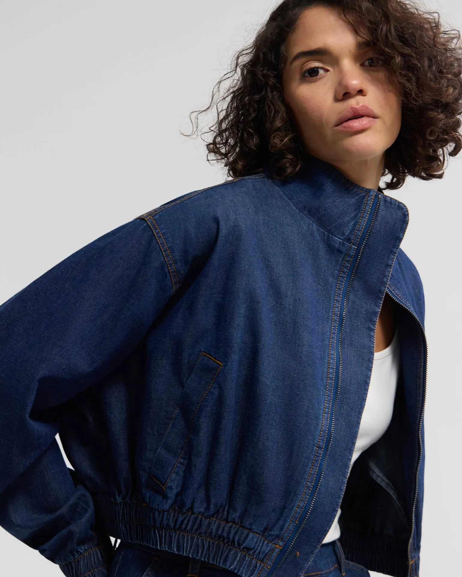 Nikita Denim Bomber Jacket