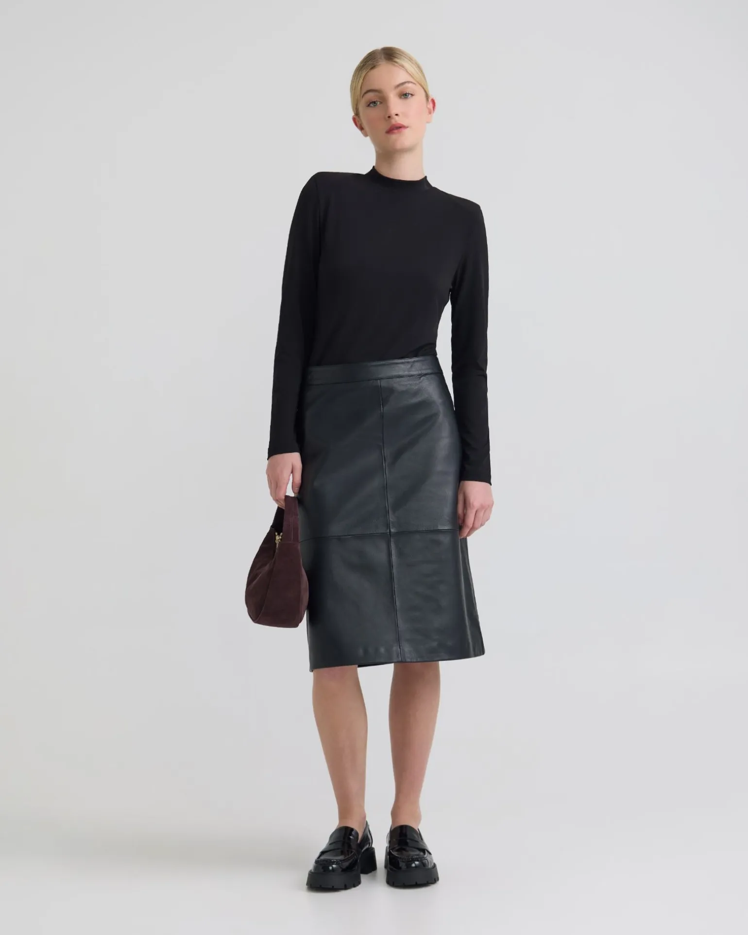 Nina Nappa Leather Skirt