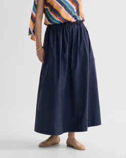 Olive Cotton Maxi Skirt