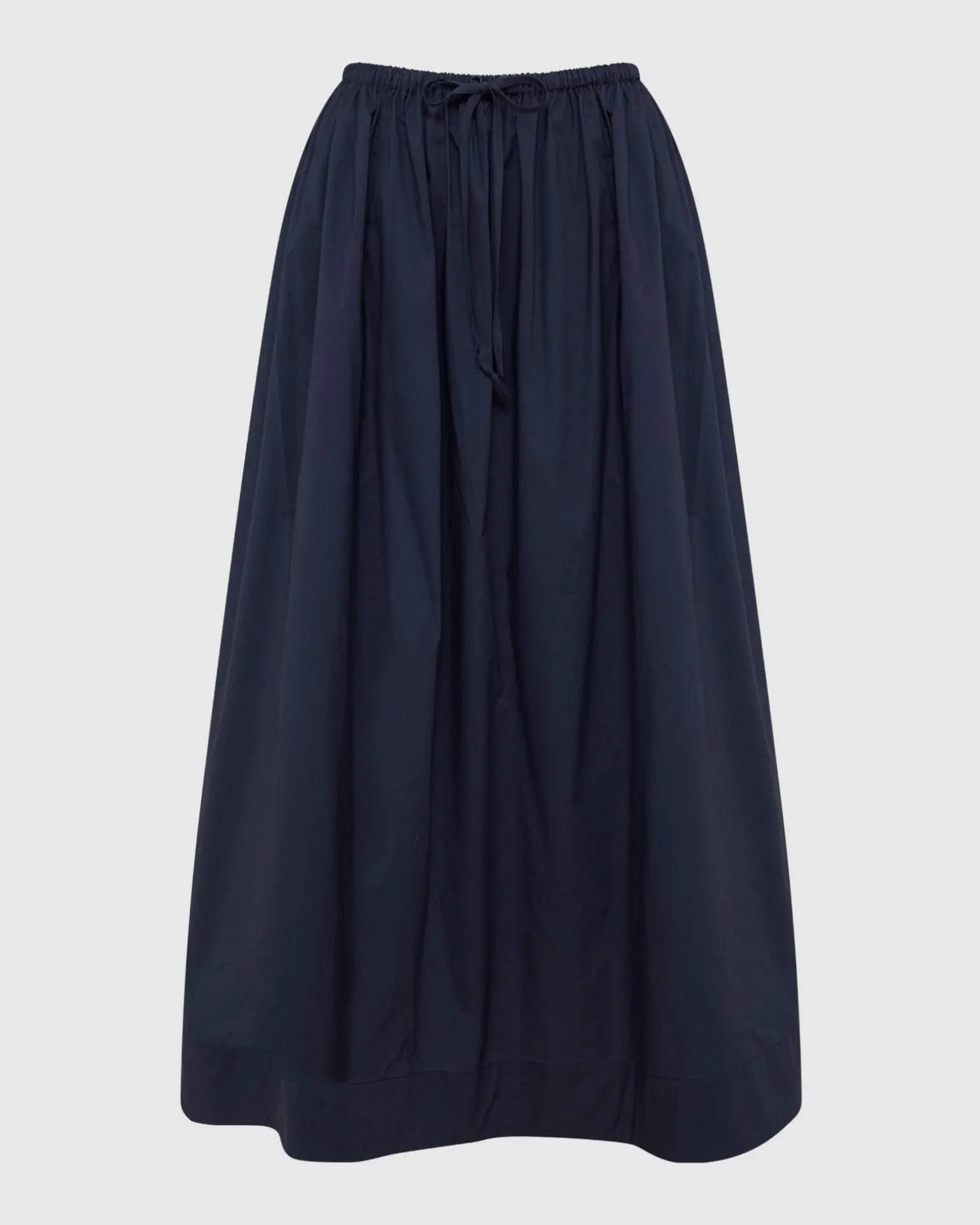 Olive Cotton Maxi Skirt
