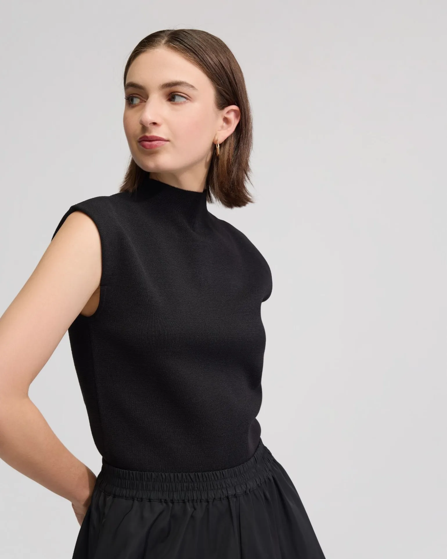 Pepper Knitted Funnel Collar Top