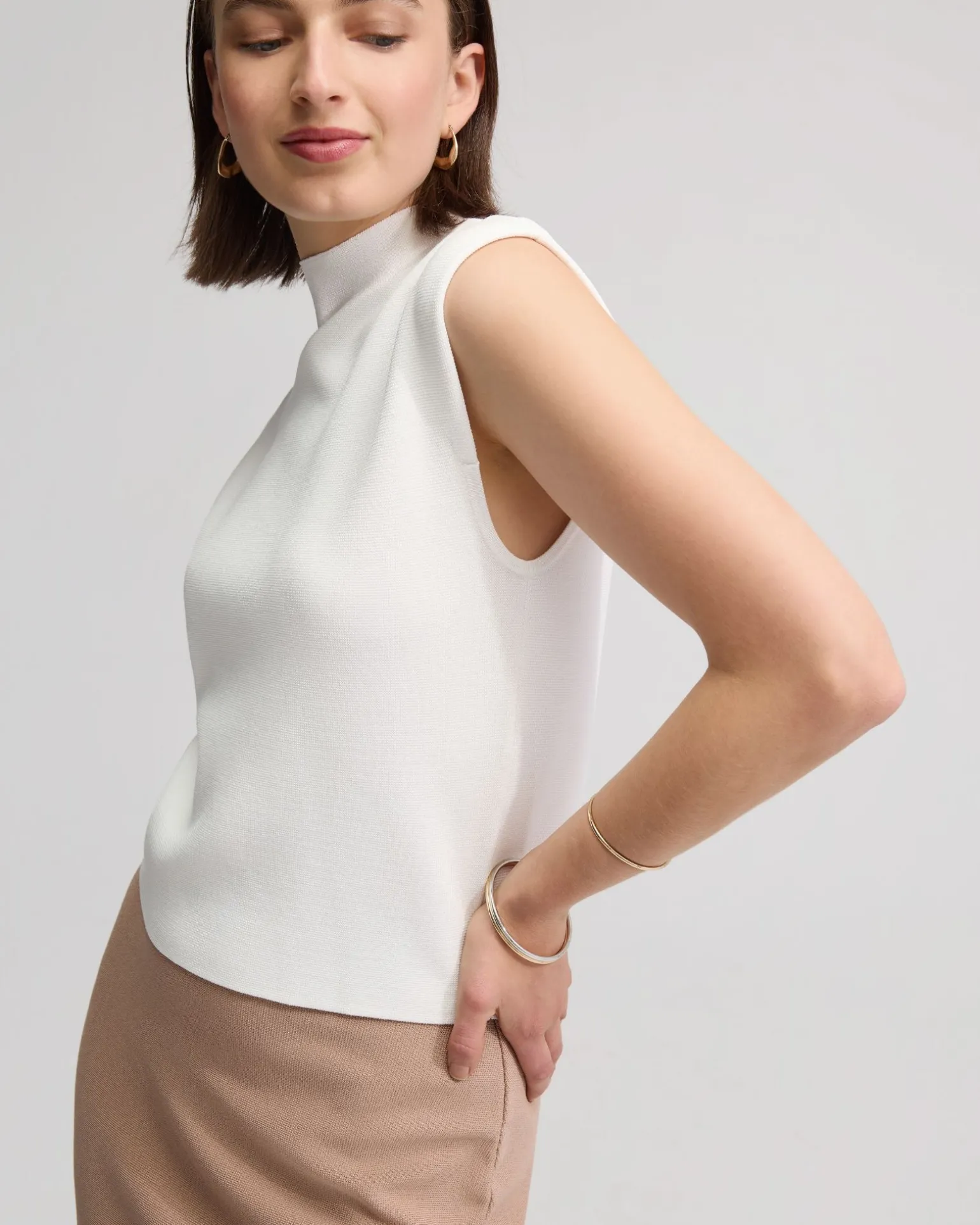 Pepper Knitted Funnel Collar Top