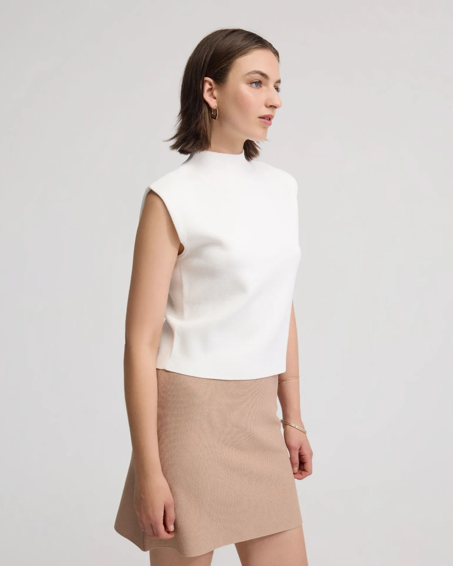 Pepper Knitted Funnel Collar Top