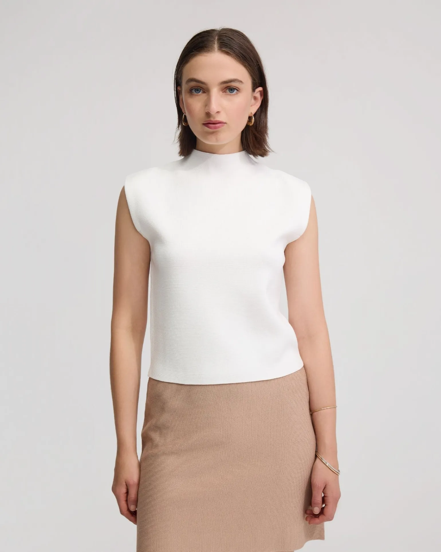 Pepper Knitted Funnel Collar Top