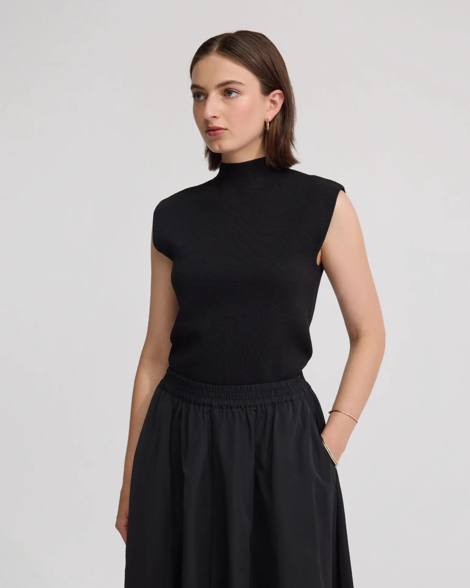 Pepper Knitted Funnel Collar Top