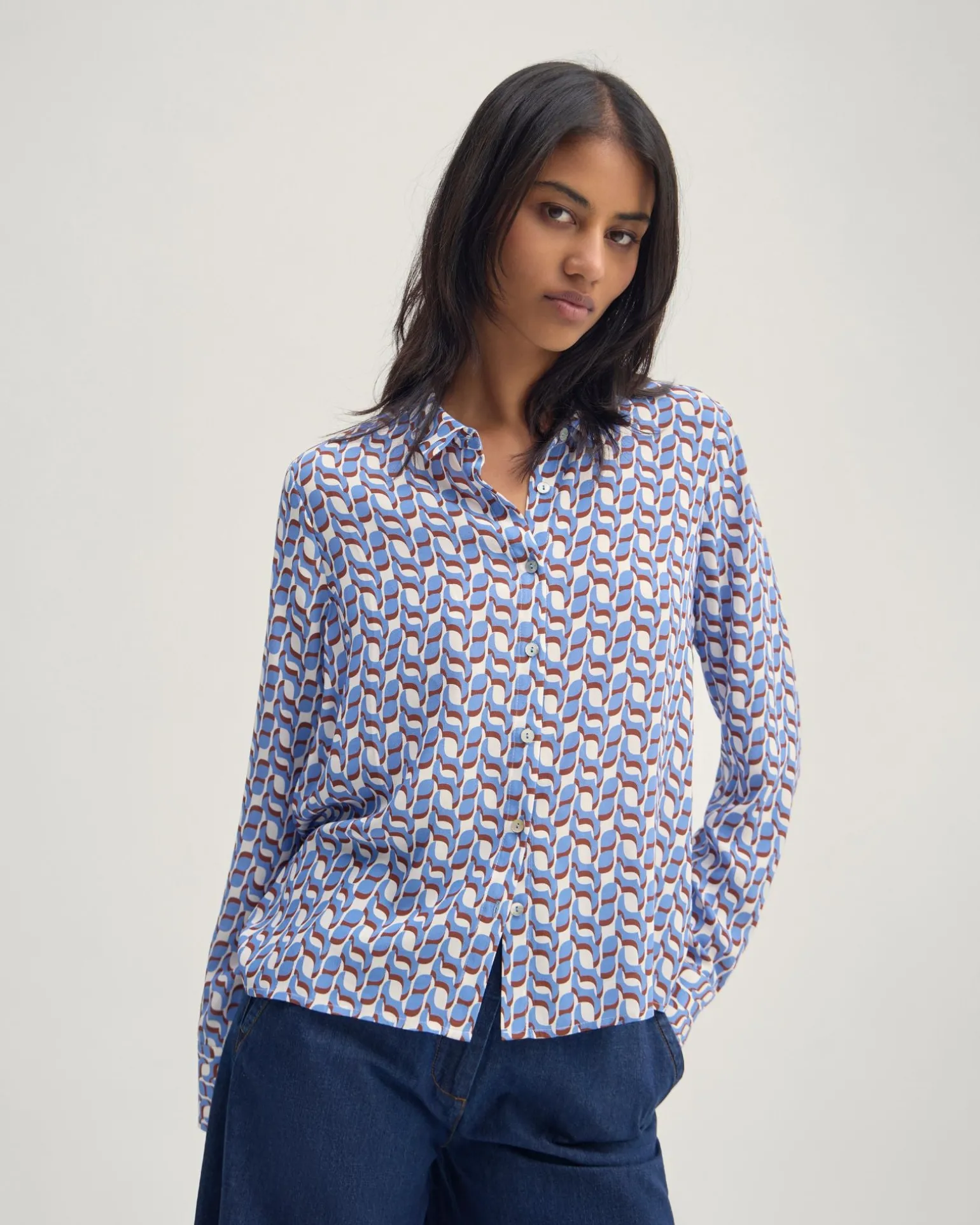Poppy Geo Print Shirt