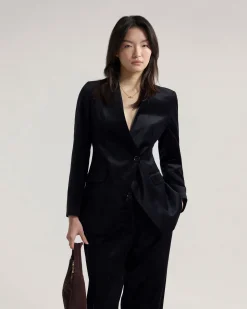 Raffi Velvet Collarless Blazer