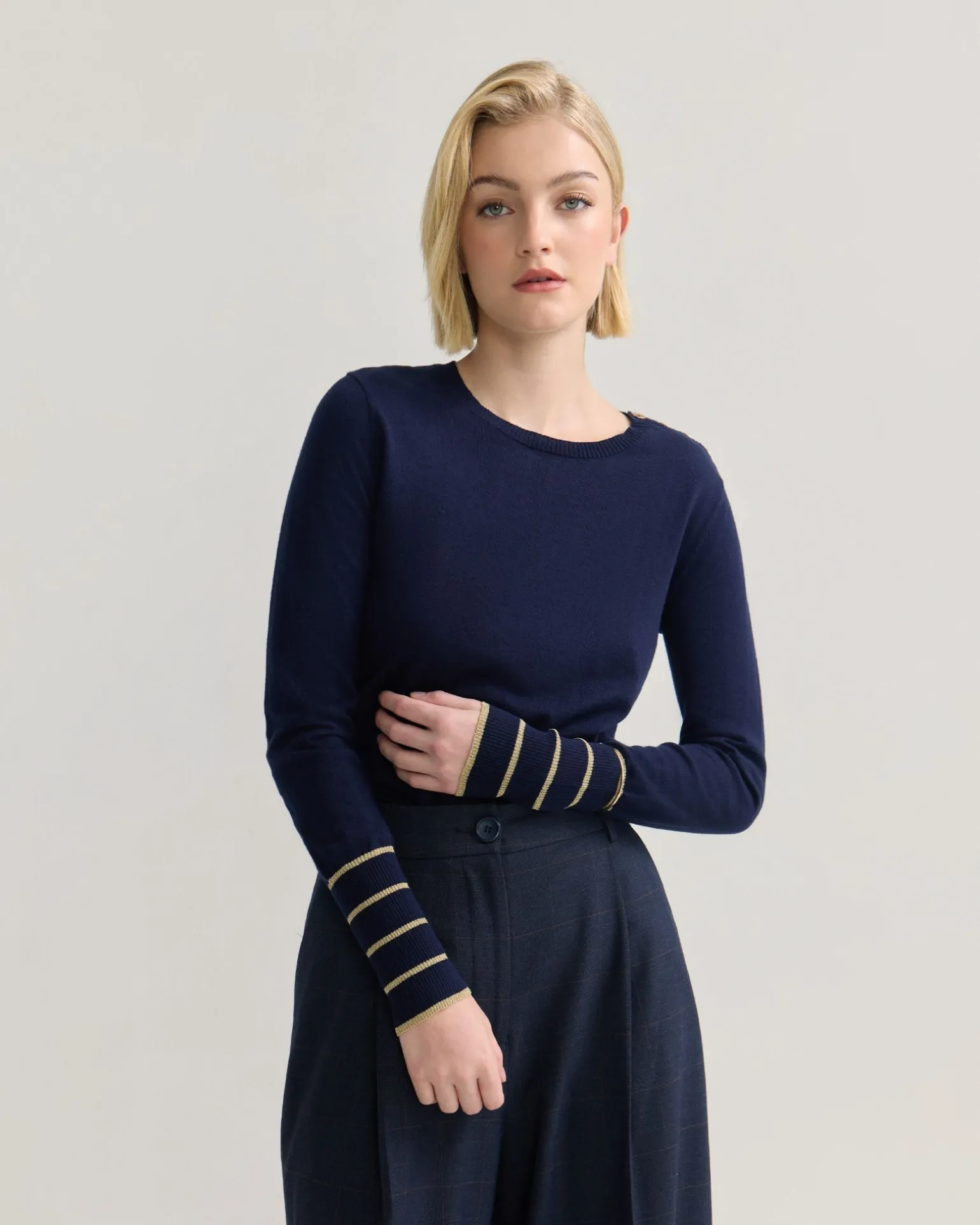 Raven Metallic Stripe Knit