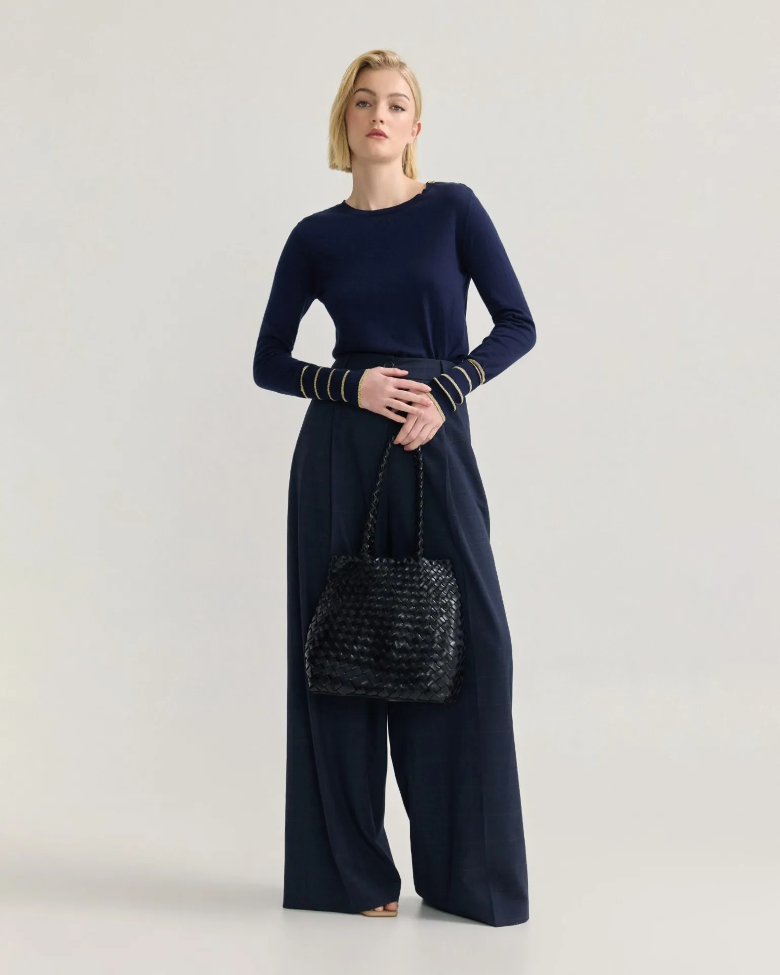 Raven Metallic Stripe Knit