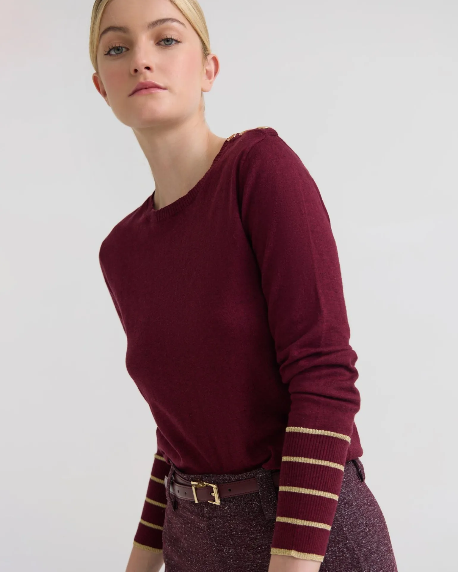 Raven Metallic Stripe Knit